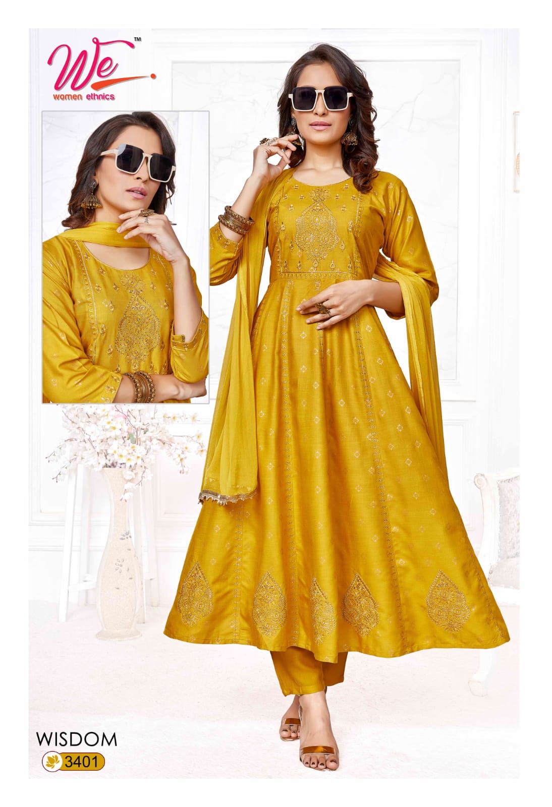 We Wisdom Slub Rayon Readymade Suits Catalog
